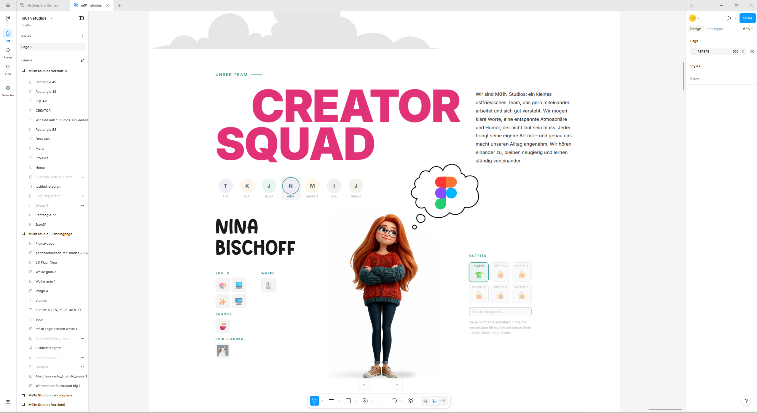 Interface-Design mit Figma bei M01N Studios